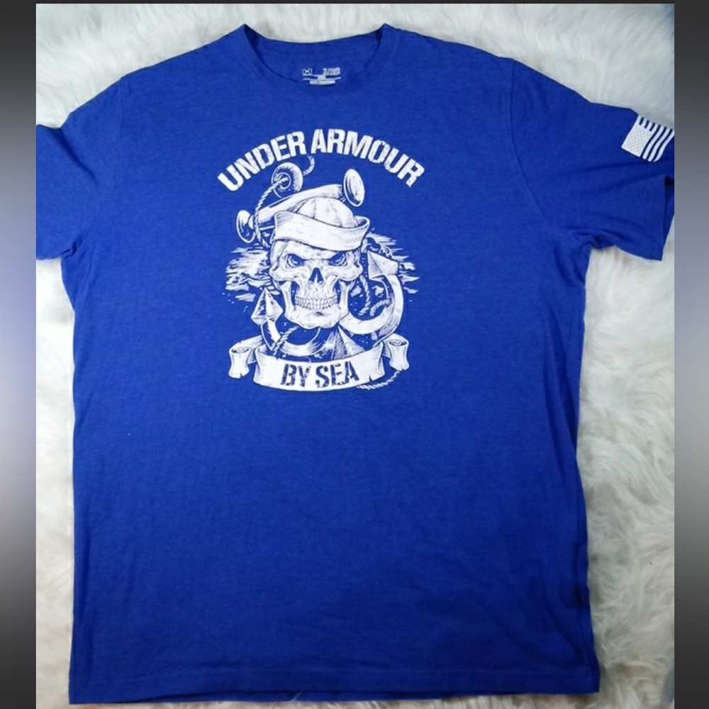 Under Armour Men Blue Skull Graphic T Shirt XL
